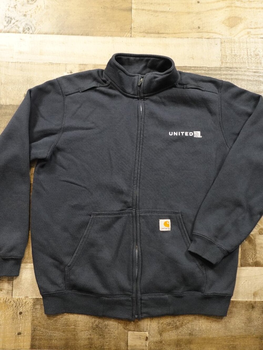 Carhartt 103700 United Airlines Full Zip Sweatshirt Men's L Navy Workwear